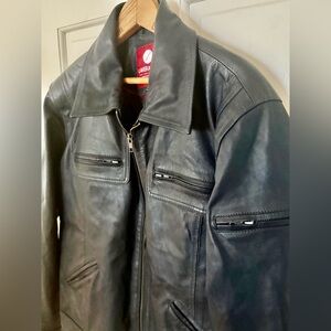 Vintage Laverapple leather coat black moto bomber